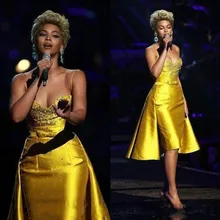 Модные короткие желтые платья на выпускной с верхней юбкой Милая бисером Открытая Спина Сексуальные Коктейльные Вечерние платья Вечернее платье