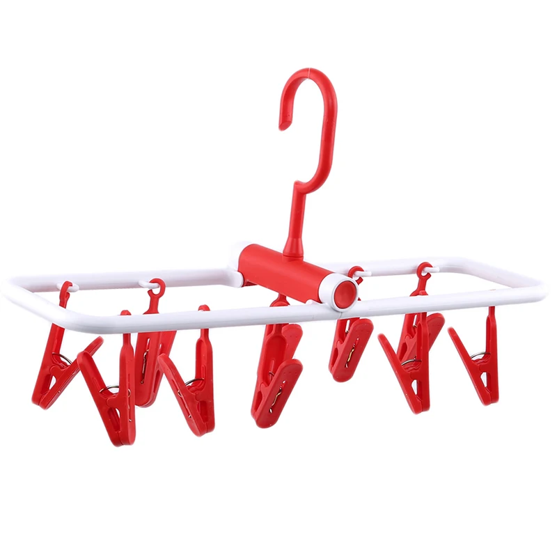 10 Clips Hot Sale Pants rack Drying tray Multi-function Plastic multi-clip hangers Drying socks Drying rack hangers
