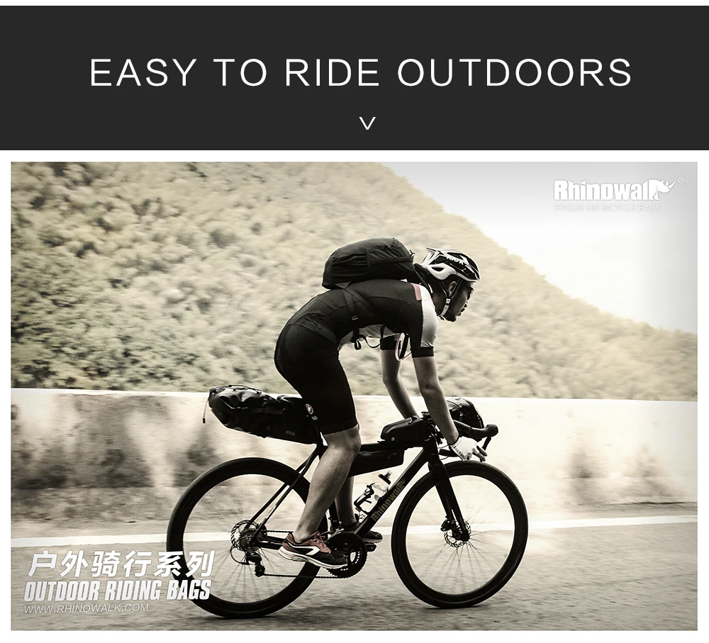 Rhinowal Bicycle Bags Waterproof Cycling Top Front Tube Frame Bag Large Capacity MTB Road Bicycle Pannier Black Bike Accessories (9)
