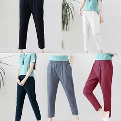 2019 новые женские повседневные однотонные брюки женские свободные брюки