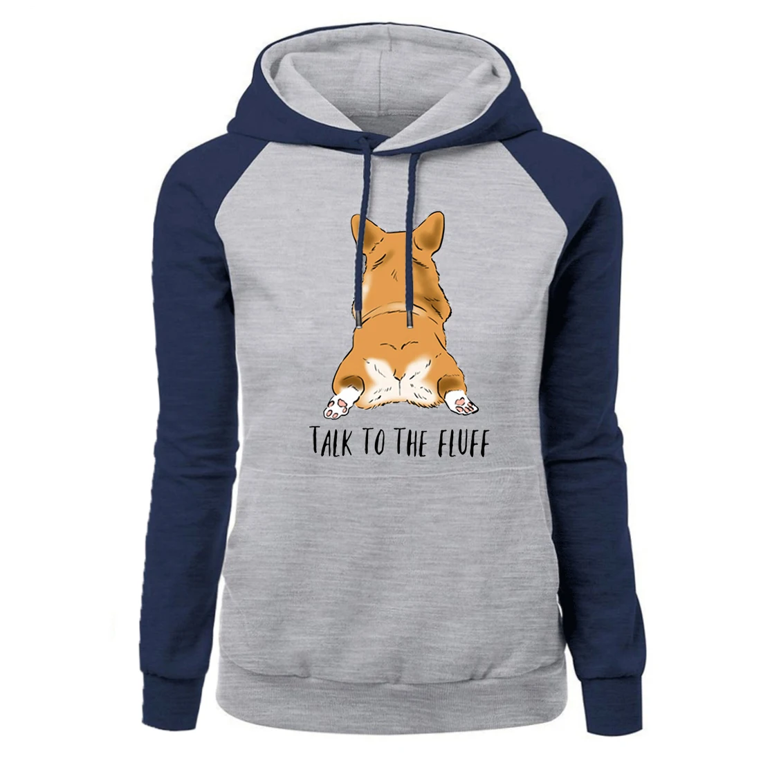 

Talk To The Fluff Letter Print Raglan Hoodie Women's Fashion Casual Sweatshirts Winter New Arrival Kawaii Fleece Warm Pullover