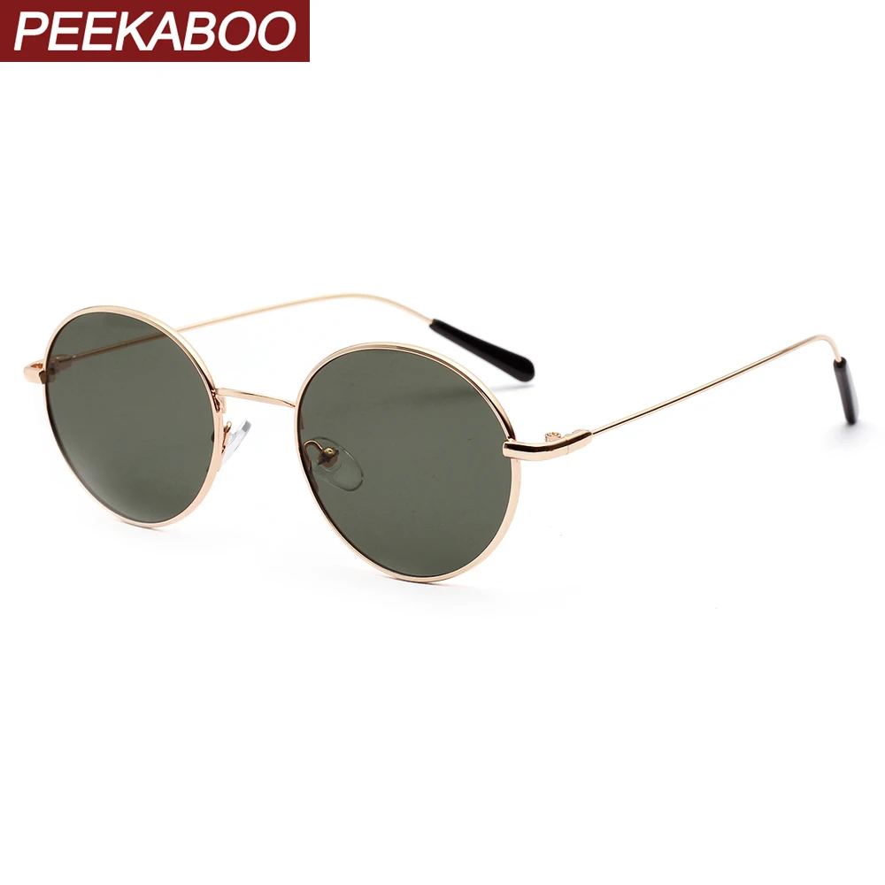 Peekaboo зеленые черные женские круглые ретро-очки мужские подарочные элементы винтажные мужские солнцезащитные очки металлическая оправа очки uv400