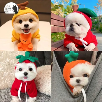 

Cute Fruit Dog Cat Hoodie Sweatshirt Winter Cartoon Pet Clothes for Small Dogs French Bulldog Pug Coat Jacket Dogs Pets Clothing