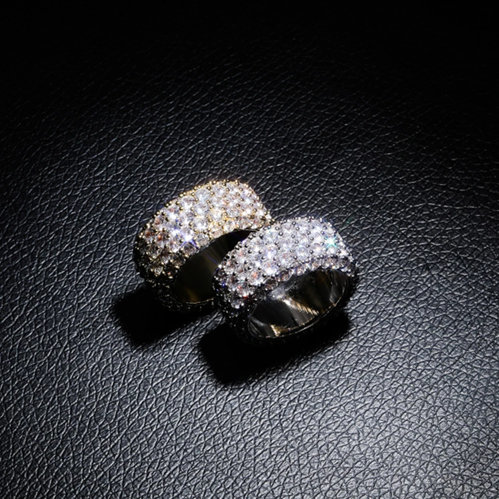 AAA+ кубический цирконий вымощенные Bling Iced Out круглые кольца на пальцы для мужчин и женщин очаровательные CZ кольца мужские хип-хоп рэппер ювелирные изделия подарок