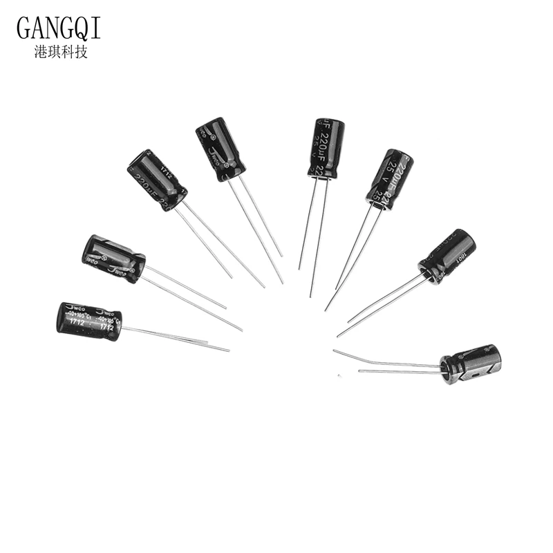 500Pcs/Lot 0.1UF-1000UF 24Values Aluminum Electrolytic Capacitors 16-50V mix Electrolytic capacitor Assorted kit and storage box