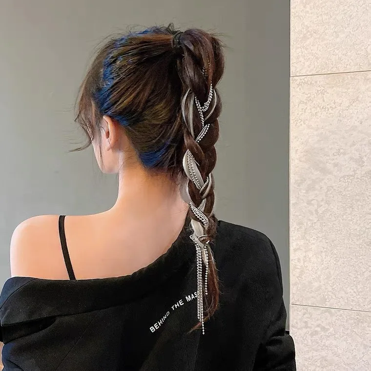 стразы на волосы Full Rhinestone Hair Clips For Women Girls jewelry Long Hair Clip Tassel заколка для волос accessoire cheveux