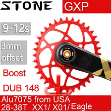 Chainring de pedra oval para sram boost 148 dub gxp 3mm offset bb30 montagem direta x9 x0 xx1 x01 28 30t 32 34t 36t 38 bicicleta roda dentada