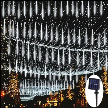 

30CM 8 Tubes 144 LED String Lights Solar Outdoor Meteor Shower Rain Waterproof For Tree Christmas Wedding Party Decoration