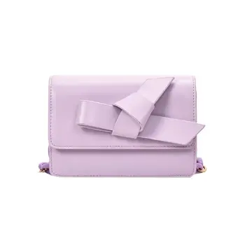 

Women Fashion Shoulder Bag Temperament Female Postman Bag Chains Simple Lady Work Bag Square Purple Sweet Style