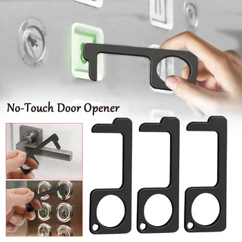 

Black Family Health Convenient Portable Alloy Press Elevator Tool Hygiene Hand Antimicrobial Brass EDC Door Opener Handle Key