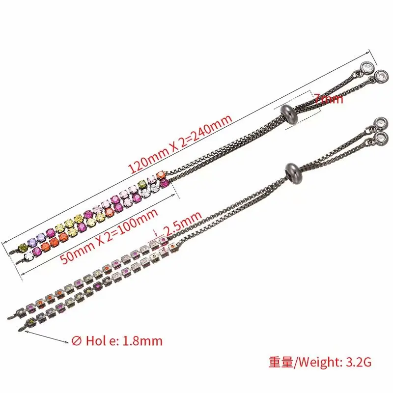 DIY rhinestones chain tennis bracelets findings-1