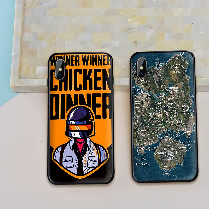 PUBG иллюстрации для iPhone 6 S 7 8plus X XS XR Макс 5 5S TPU Мягкий защитный чехол накладка