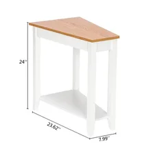 (20.3-40)* 60 * 61cm Simple Irregular Sofa Table Light Walnut Color White Base Living Room Black Modern Coffee Home Furniture