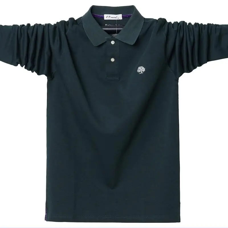 4XL 5XL Большие размеры мужские футболки поло быстросохнущие хлопок осень зима большой и высокий мужской бренд одежда красный серый зеленый черный синий