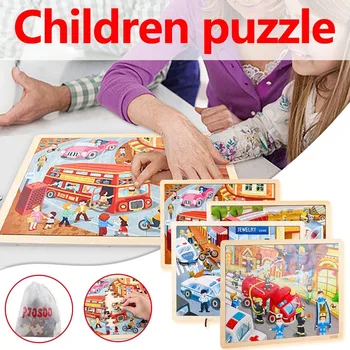 

1 Set Toys For Children Color Puzzle Traffic Bus Fire Engineering Game toy 2020 Newest Kids Puzzle