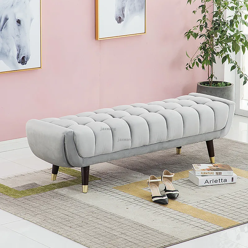 Modern Living Room Furniture Sofa Chair Door Leisure Long Sofa Stool Nordic Fashion Clothing Store Change Shoes Long Stool
