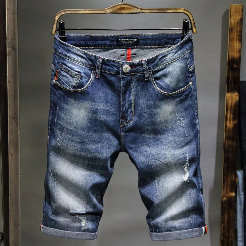 

Trend Jeans Men's Elasticity Korean-style Retro Cowboy Breeches New Style Deft Hot Selling Prince Charming Short Cowboy Pants