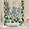 Azulejo de cristal de vinilo autoadhesivo 3d, decoración del hogar, costura azul y dorado, para Baño ► Foto 2/6