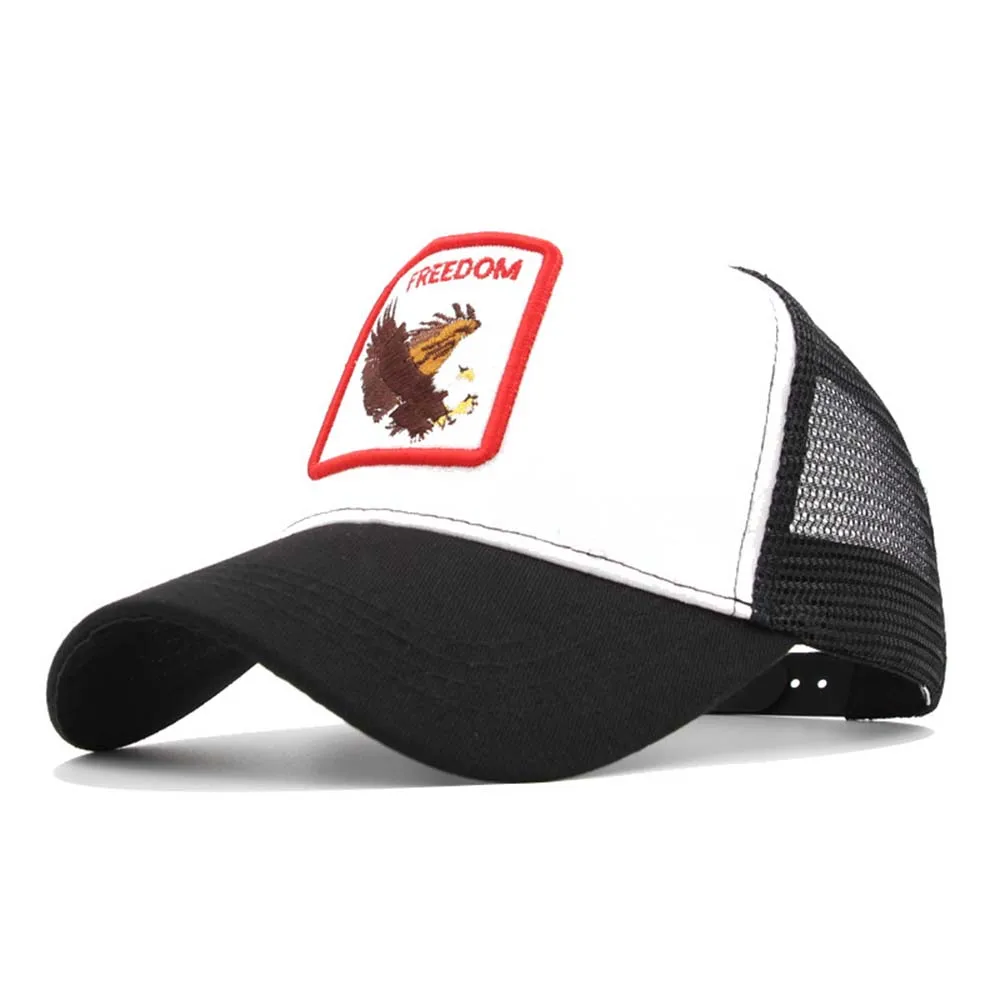 Модная бейсболка для мужчин и женщин с вышивкой животных, летняя сетчатая шапка, уличная вышивка на кепке, бейсбольная шляпа в стиле хип-хоп