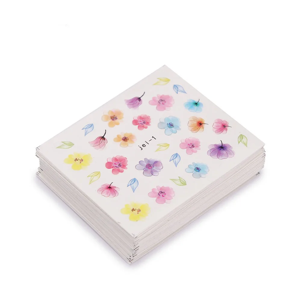 

48Pcs Mixed Design Not Repeating Nail Art Sticker Set Women Flower Lips Feather Water Decal Slider Wraps Stickers Decor Manicure