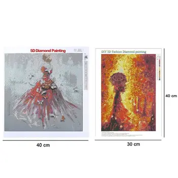 

2 Packs DIY 5D Diamond Painting Full Drill Kits for Adults, Diamond Painting Kits Full Drill Home Wall Decor Butterfly Red Weddi