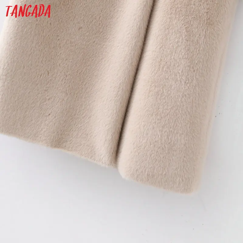 Tangada женское однотонное объемное плюшевое пальто из искусственного меха теплое толстое осенне-зимнее теплое плюшевое пальто женское пальто 1D170