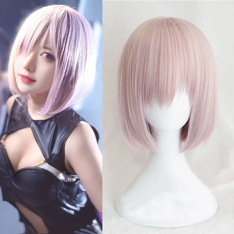 1" 30 см розовый короткий синтетический парик Fate/Grand Order Mash Kyrielight Matthew косплей парик Термостойкое волокно+ парик колпачок