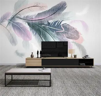 

Nordic Abstract Color Feathers Modern Simple Beautiful Dreams Little Fresh 3d Wallpaper Murals
