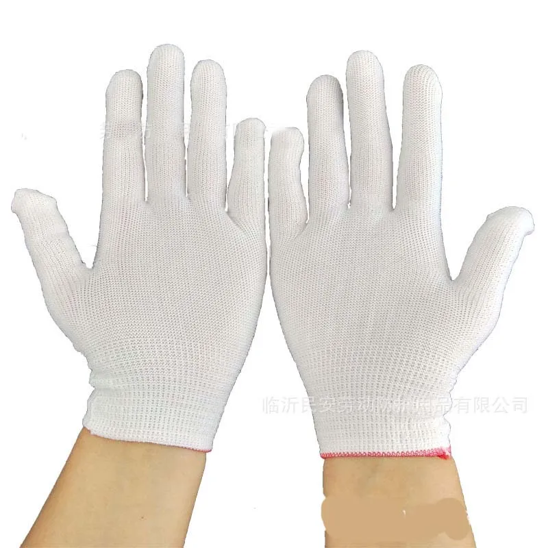 Зашифрованные хлопковые перчатки сеткой носить перчатки белая линия защитные перчатки