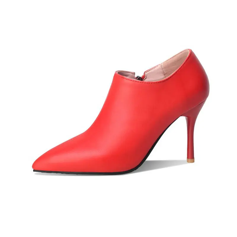 

Sianie Tianie pointed toe sexy stilettos ankle boots for woman 10cm thin high heels women pumps autumn spring shoes big size 45