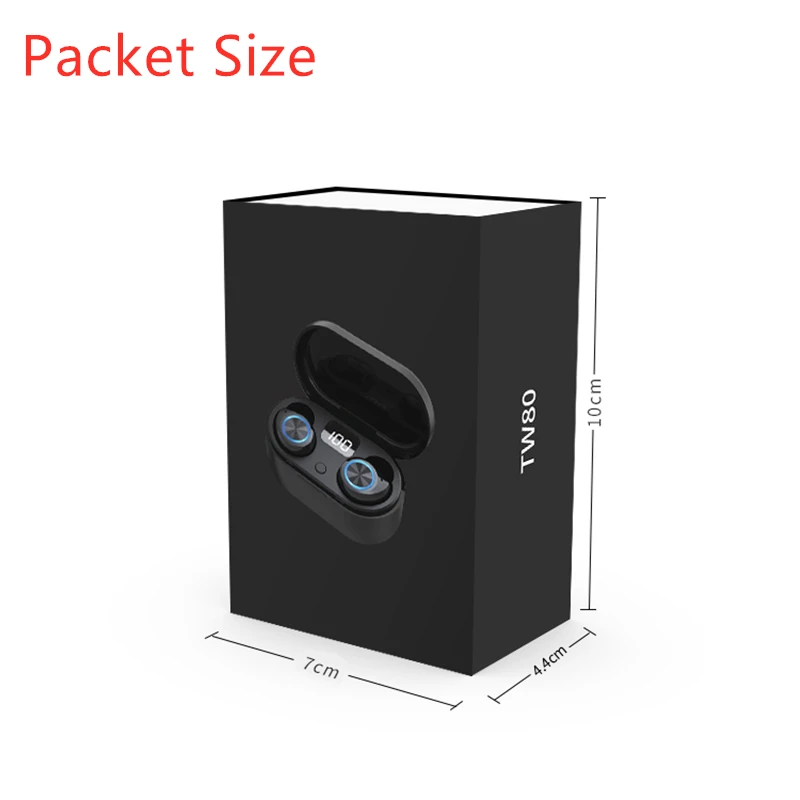 Новинка TW80 беспроводные наушники Bluetooth 5,0 наушники бас HiFi Steroe наушники TWS мини гарнитура с микрофоном+ светодиодный дисплей зарядная коробка