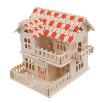 

Children Wooden Toys DIY House Simulation Model 3d Puzzle Brain Development Jigsaw Puzzle Educational Toys For Kids Toys Gifts