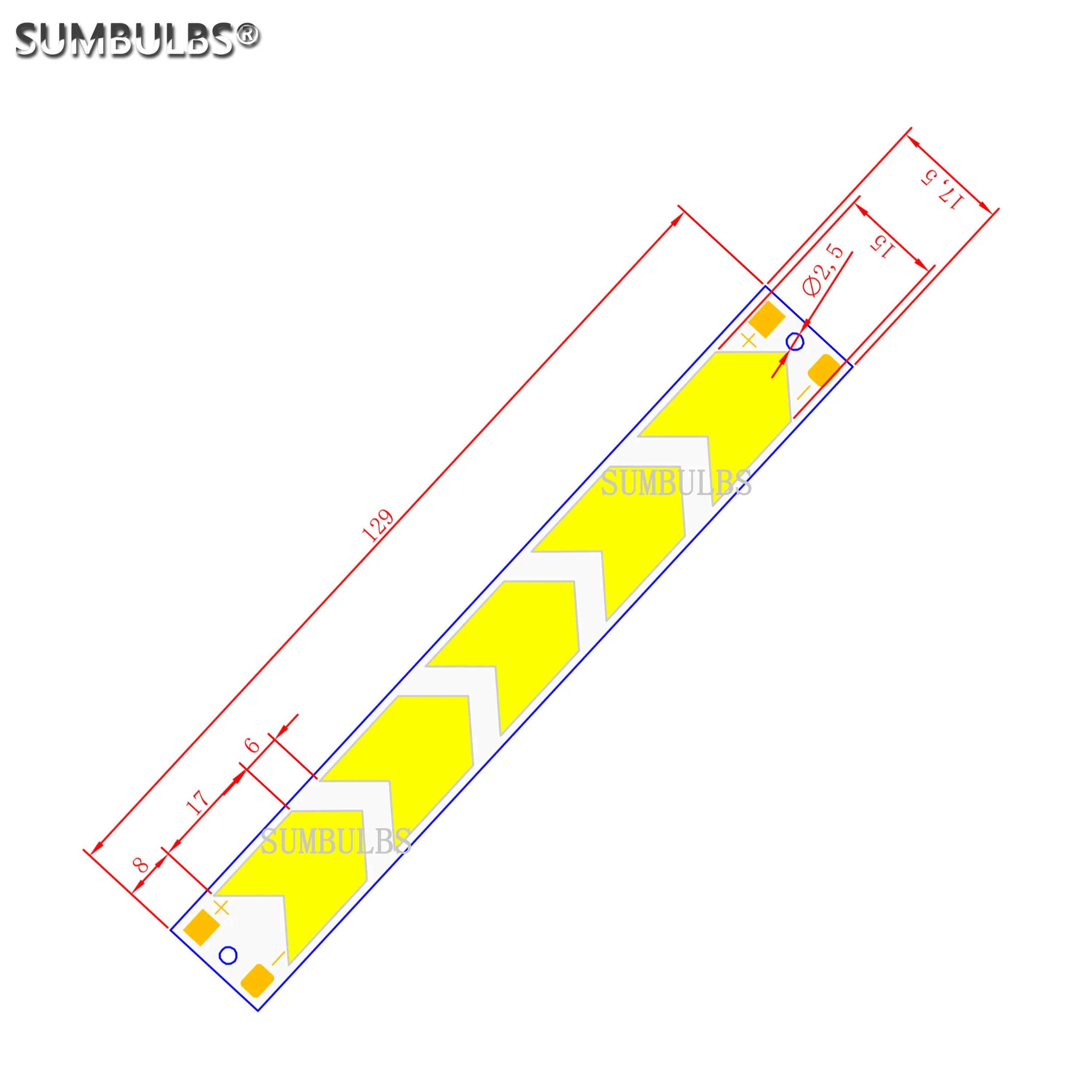 

[Sumbulbs] Гибкая лампочка в форме стрелки, фотоэлемент, лампочка COB 6500K, холодный белый свет, 129x18 мм, 12 В постоянного тока, 5 Вт, рабочая лампочка «сделай сам»