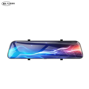 2019 new arrival 12inch full screen streaming media dual 1080P car black box gps,with car reversing aid and parking sensor