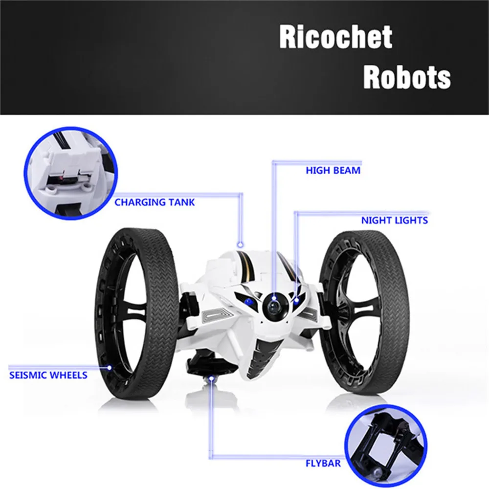 RH803 RC Bouncing Car With LED Light High Speed Jumping Off-road Flexible Stunt Drift Electric Vehicle Gifts Toys for children 3
