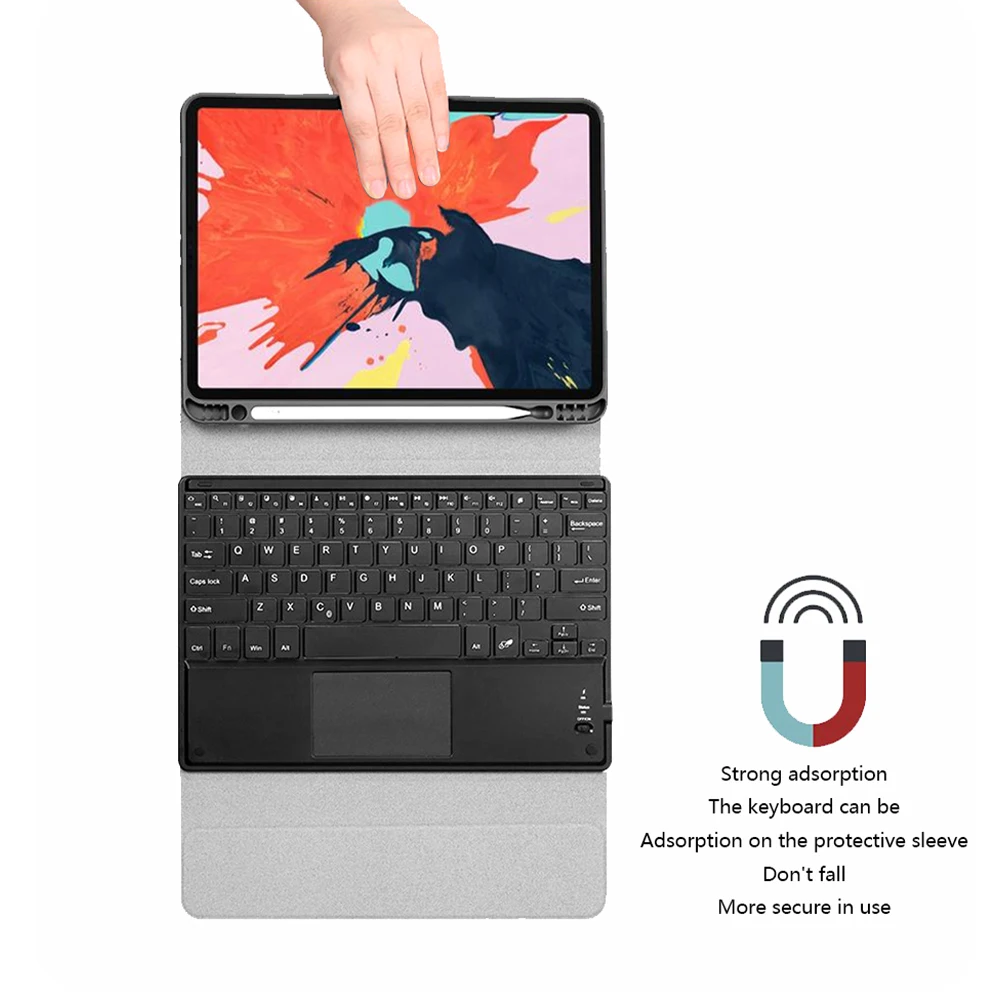 Сенсорная американская клавиатура для iPad Pro 11 дюймов Сенсорная панель Bluetooth клавиатура+ комплект из искусственной кожи чехол для планшета защитный чехол