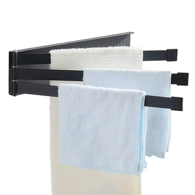 

Wall-mounted 180 Degree Rotating Towel Rack Hardware Accessory Organizer Folding Towel Holder for Bathroom Accessories
