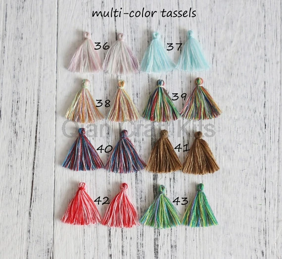 

300pcs-Mini Tassels Tiny Short Cotton Tassels Handmade Jewelry Making Tassels Pendant DIY Craft Supplie,Multi Color Tassels