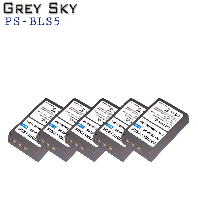 1800 мАч 4 шт. BLS-5 BLS5 BLS50 батарея+ ЖК USB зарядное устройство для Olympus PEN E-PL2, E-PL5, E-PL6, E-PL7, E-PM2, E-M10, E-M10, II, Stylus1 - Цвет: 5 battery