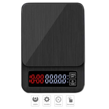 

3/5/10kg 1g Digital Food Kitchen Scale Precision Jewelry Electronic Scale Balance Stainless Steel Platform with LCD Display