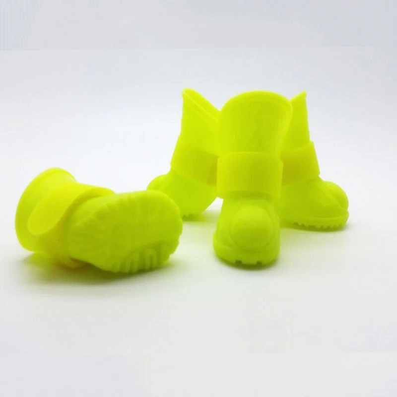 High Quality 4pcs Set Pet Dog Waterproof Shoes Soft Rubber Rain Boots Small Rainy Days XS-XL | Дом и сад