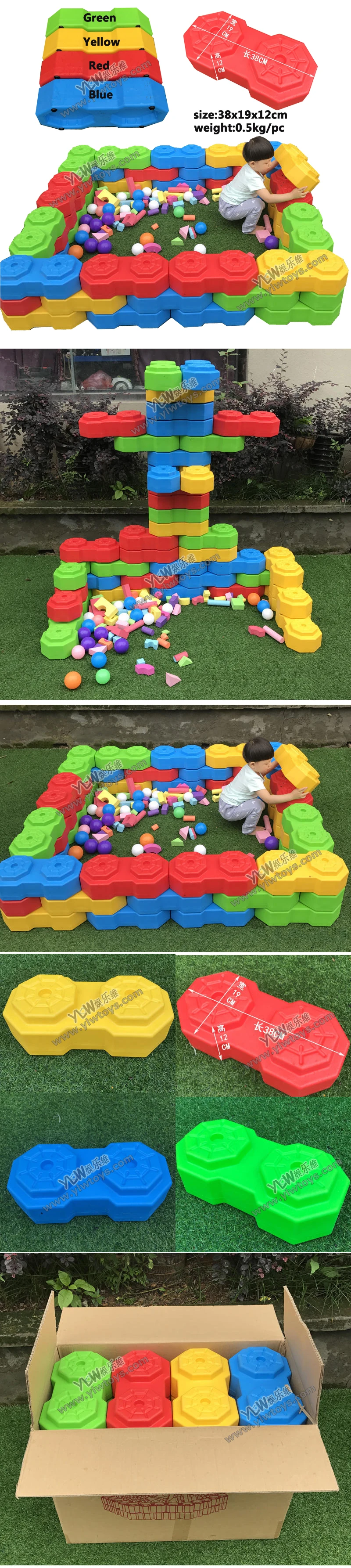 Bloco de Construção Ylwcnn Grande Plástico Feliz Octogonal Enorme Bloco Brinquedos Bola Piscina 1 Ylwcnn grande bloco de construção plástico feliz