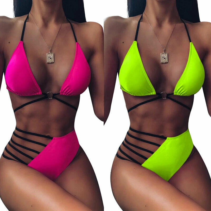 Women Swimwear High Waist Bandage Bikini Set 2020 Push Up Padded Bra Swimwear Ladies Patchwork Bathing Suit Summer Swimsuit Bikini Set Aliexpress - roblox girl bathing suit