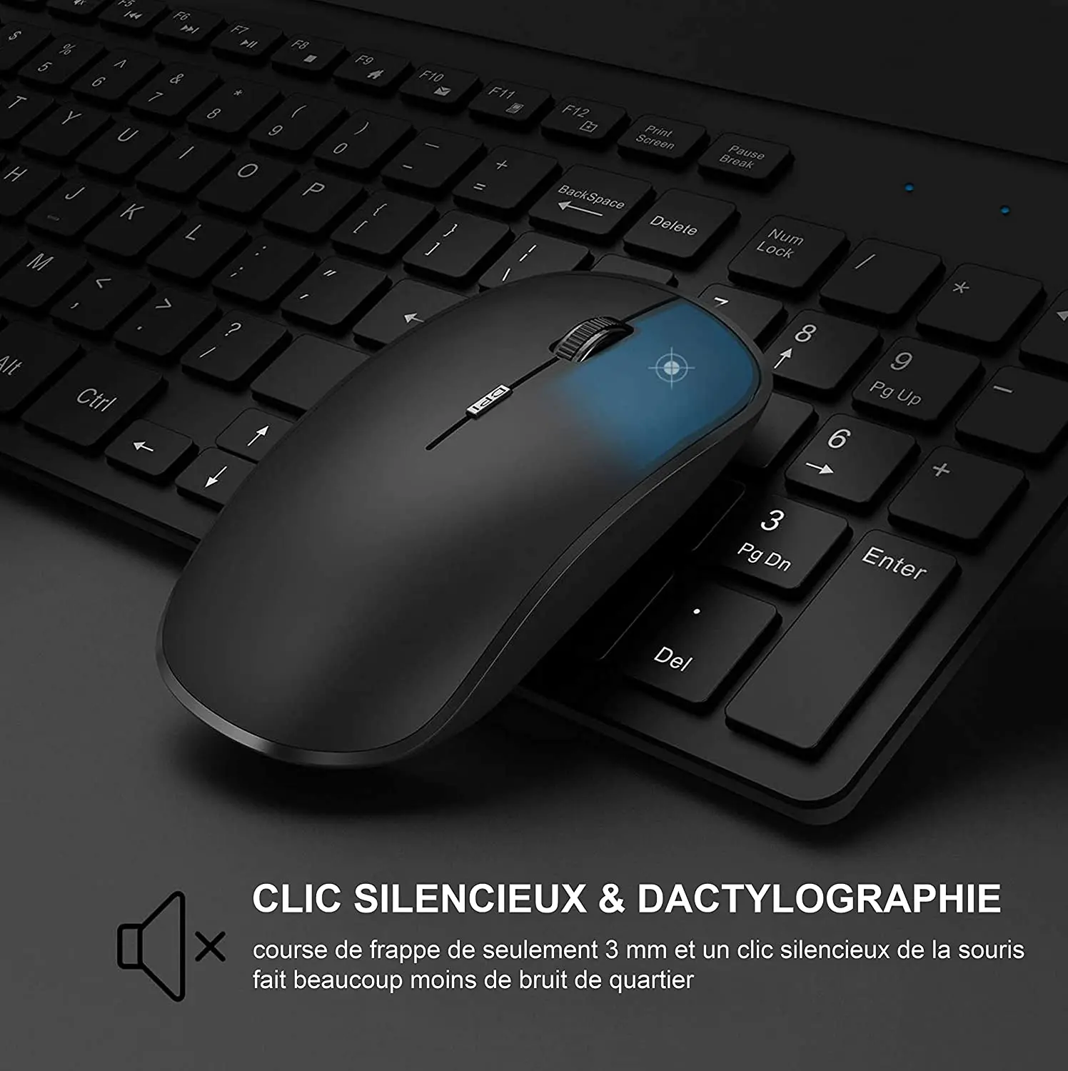 Teclado sem Fio Francês do Rato e do Teclado Recarregável de Azerty Apropriado para o pc Teclado Ergonômico Computador Portátil tv Combination.2.4g. - - Imagem 4
