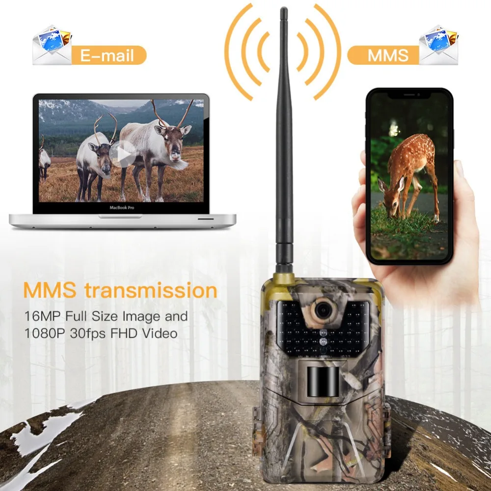

20MP 1080P Wildlife Trail Camera Photo Traps Night Vision 2G SMS MMS SMTP Email Cellular Hunting Cameras HC900M Surveillance