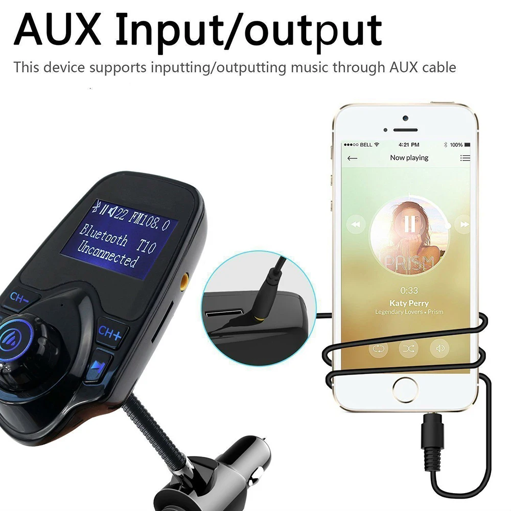 Bluetooth FM передатчик Bluetooth автомобильный комплект портативный Bluetooth автомобильное зарядное устройство Handsfree аудио беспроводной