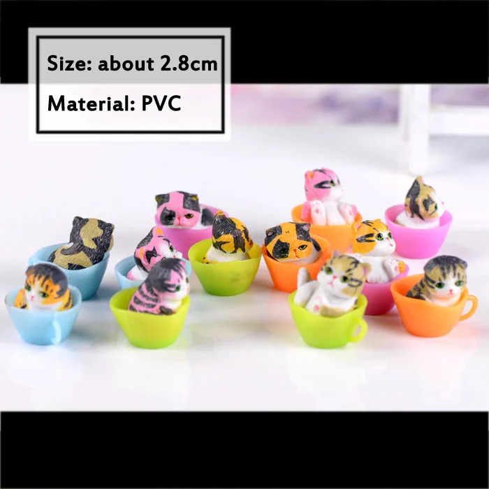 12 pcs one set BAIUFOR миниатюрный счастливый кот Рождественский подарок для детей Террариум аксессуары Волшебные садовые фигурки подарок на день Святого Валентина - Цвет: 12 pcs one set