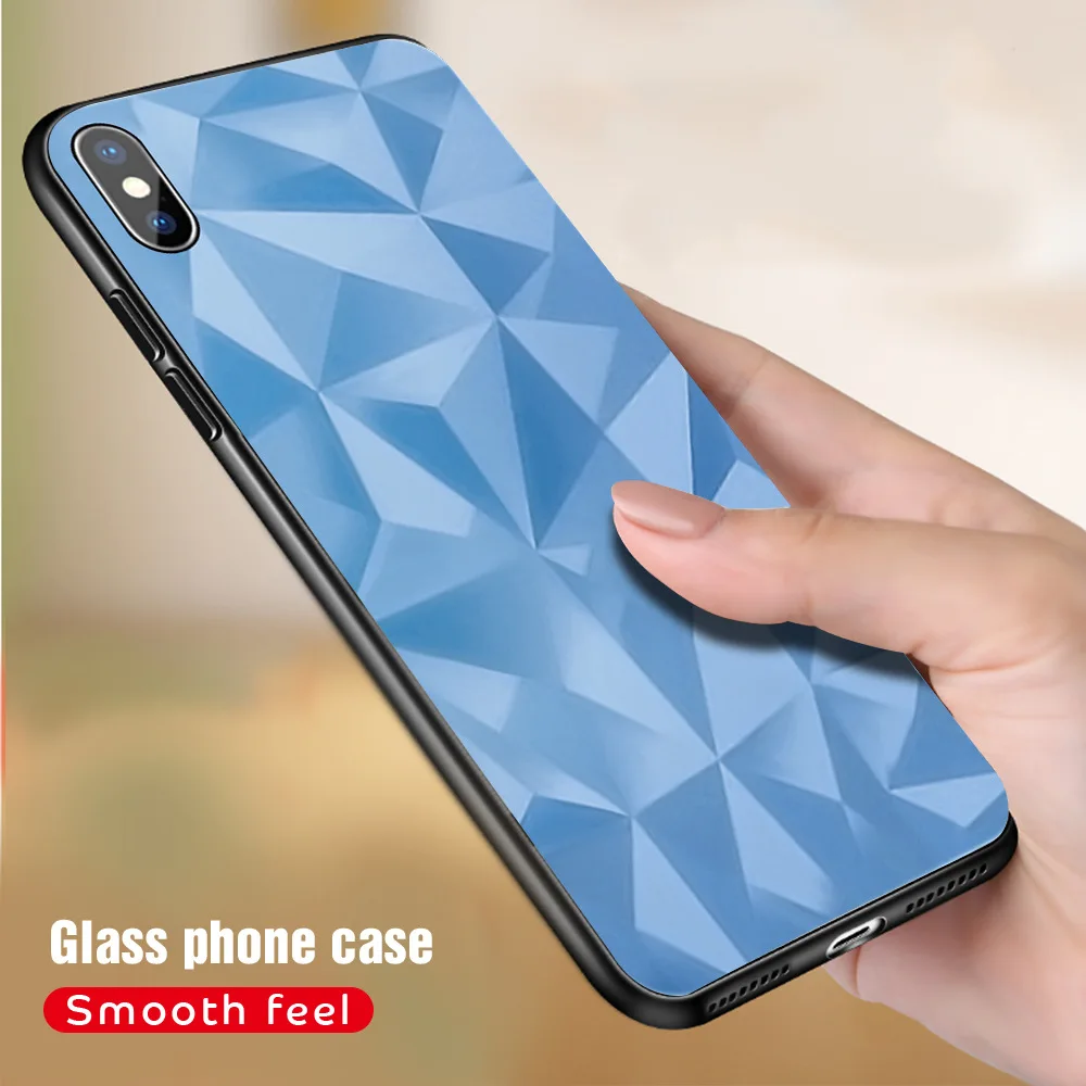 Для iPhone X XS MAX XR 8 8 Plus 7 7 Plus 6 6S 6S Plus Алмазный закаленное стекло бизнес Бампер Защитный ковер