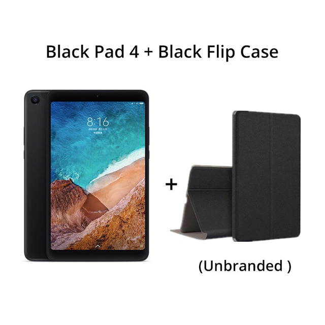 Black N Flip Case Xiaomi mi Pad 4 pc tablet 8," 1920x1200 FHD mi UI 10 планшеты Snapdragon 660 Восьмиядерный двойной WiFi 13MP+ 5MP камера 6000 mAh - Комплект: Black N Flip Case