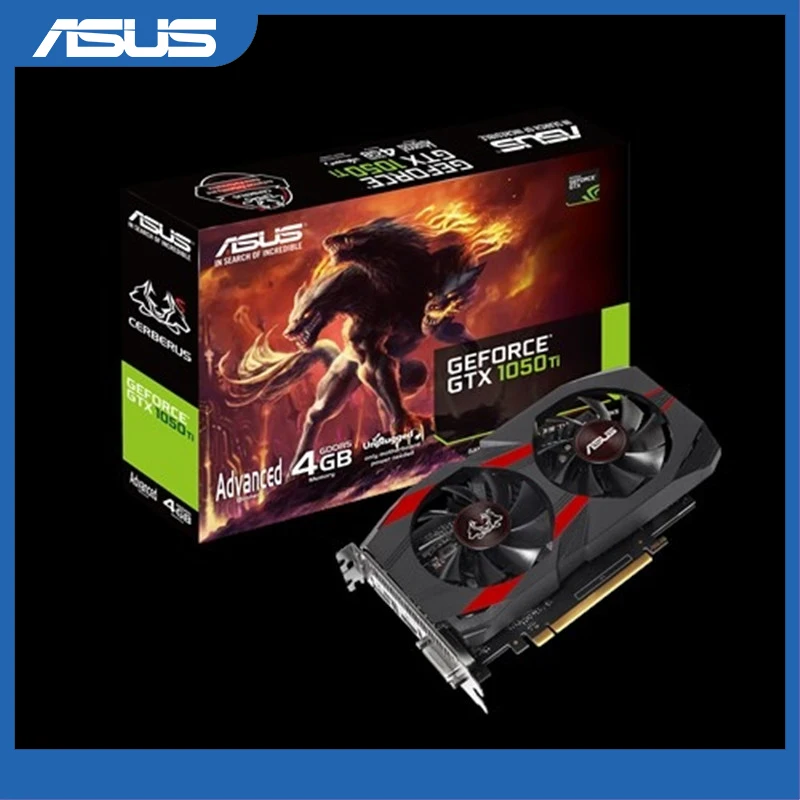 Видеокарта ASUS, игровая видеокарта GDDR5 4 Гб, NVIDIA GeForce GTX 1050 TI - изображение